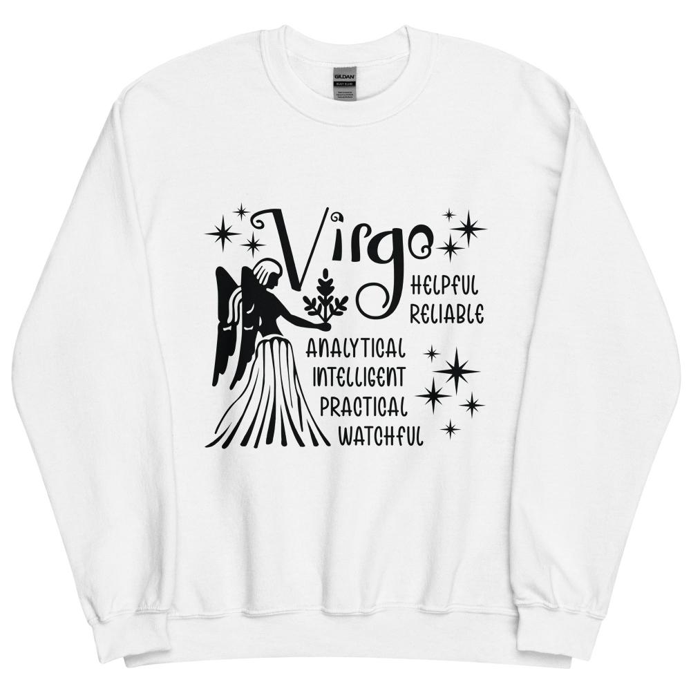 Virgo Zodiac Positive Traits Sweatshirt - White Color - https://ascensionemporium.net